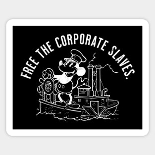 Steamboat Willie Free The Corporate Slaves Sticker